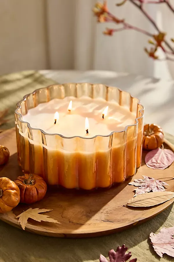 Linnea Luster Candle, Harvest Pumpkin in Orange, Size: Large at Terrain