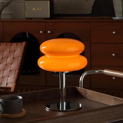 Glivpny Mushroom Table Lamp, Mid Century Modern Decor Lamp(Orange)