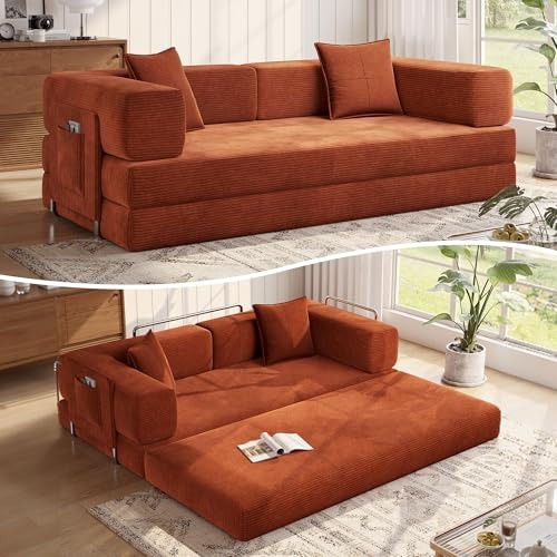 MoonSpeak 78.8'' Futon Sofa Bed, Boneless Couches for Living Room
