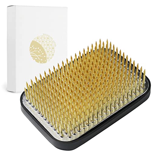 Wazakura Japanese Ikebana Rectangle Kenzan Flower Holder, Made in Japan Square Floral Arranging Pin Frog Tool (3.2" (83mm))